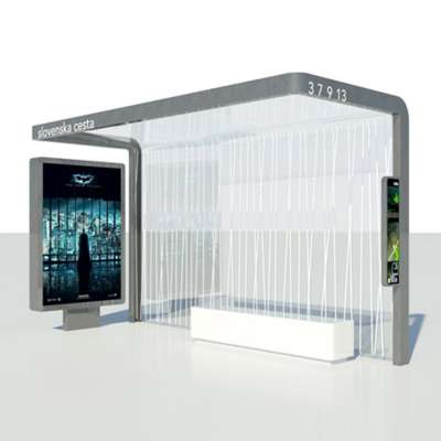 Street Modern Design Advertising Solar Panel System Bus Stop Station Shelter